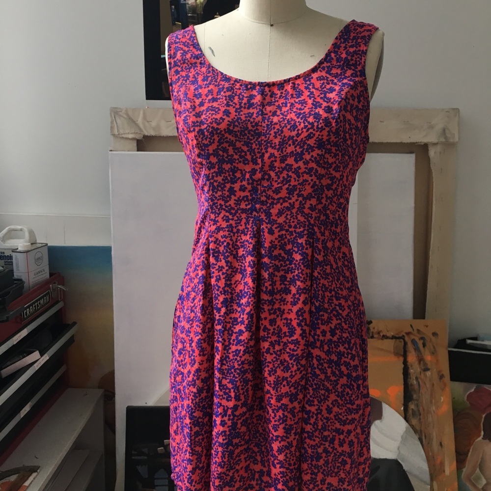 Beautiful orange and blue aqua dress